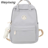 Weiyinxing Student Female Fashion Backpack Waterproof Cute Women School Bag Lady Laptop White Book Kawaii Girl College Backpack Travel