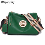 Weiyinxing Women Genuine Leather Handbags Designer Rotating metal lock Ladies Shoulder Bags Fashion New Luxury Brand Female Messenger Bag