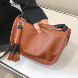 Weiyinxing Brand Solid Color Cow Leather Women Shoulder Crossbody Bags 2023 Fashion Ladies Handbags Genuine Leather Female Tote Sac