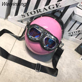 Weiyinxing Helmet Design Women Backpacks Creative Hiphop Shoulder Crossbody Bags Chic Travel Back Packs for Girls Y2K Sac 2023