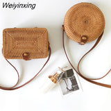 Weiyinxing Round Mulit Style Straw Bag Handbags Women Summer Rattan Bag Handmade Woven Beach Circle Bohemia Handbag New Fashion