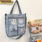 Weiyinxing New Large Capacity Cute Girl Shoulder Bag Korean Fashionable Students Inclined Shoulder Bag Nylon Waterproof Handbag Tide