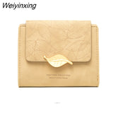 Weiyinxing PU Leather Retro Long Wallets for Women 2023 Simple Frosted Leaf Zipper Buckle Card Holder Large Capacity Women's Clutch