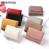 Weiyinxing Women Wallets Short Simple Tri-fold Purses Ladies Multi-card Bags Large-capacity Anti-theft Brush Purse Famale Mini Coin Bag