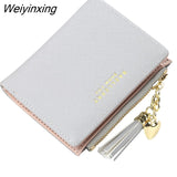 Weiyinxing Tassel Women Wallet Small Cute Wallet Women Short Leather Women Wallets Zipper Purses Portefeuille Female Purse Clutch