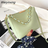 Weiyinxing Women's Shoulder Bag Large Capacity Handbags PU Female Solid Color Tote bag Fashion Chain Handle Ladies Crossbody Bags