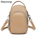 Weiyinxing Cowhide Bag For Women Designer Three Layers Of Large Capacity Ladies Handbag Fashion Genuine Leather Shoulder Crossbody Bag