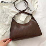 Weiyinxing Exquisite Shopping Bag Retro Casual Women Totes Shoulder Bags Female Leather Solid Color Chain Handbags for Women 2023