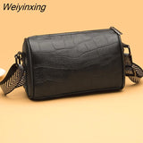 Weiyinxing Braided Wide Shoulder Straps Small Women's Messenger Bag Purse Genuine Leather Fashion Women Bag High Quality Shoulder Bags