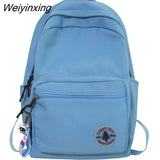 Weiyinxing Solid Color Fashion School Bag College Student Women Backpack Trendy Travel Lady Laptop Cute Backpack Green New Female Bag