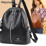 Weiyinxing Women Multifunctional Backpack Female Leather Shoulder Bags School Bag For Teenage Girls Travel Back pack Sac A Dos Femme