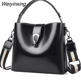 Weiyinxing Layers Casual Handbag Genuine Leather Shoulder Bags for Women 2023 Luxury Ladies Bucket Crossbody Bag Designer Female Tote Sac