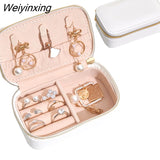 Weiyinxing Jewelry Box Organizer Display Travel Jewelry Boxes Case Portable Locket Necklace Leather Storage Earring Ring Holder