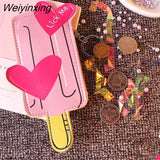 Weiyinxing New Cute Coin Purses Mini PU Leather Card Holder Cartoon Print Wallet Pouch Daily Storage Bag Kawaii Girls Purse Clutch