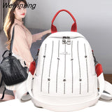 Weiyinxing Rivet Leather Bags For Women 2023 High Capacity Anti-theft Backpacks For Girls Multifunction Casual Bagpack Sac A Dos