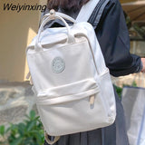 Weiyinxing Student Female Fashion Backpack Waterproof Cute Women School Bag Lady Laptop White Book Kawaii Girl College Backpack Travel