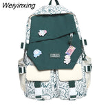 Weiyinxing Travel Kawaii Cartoon Print School Bag Trendy Female College Backpack Fashion Ladies Student Backpack Women Laptop Book Bag