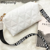 Weiyinxing New Small Messenger Bag for Women Trend Lingge Embroidery Fashion Ladies Shoulder Crossbody Bags Casual Mobile Phone Bag