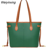 Weiyinxing Women Genuine Lether Crossbody Bag High Quality Handbag Girl Simple Tote Bag High Capacity Commuter Stylish Female Shoulder Bags