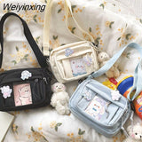 Weiyinxing One Shoulder Bag Canvas Bag College Student Class Bag Crossbody Bag Female Bag Crossbody Small Square Bag