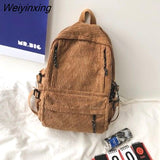 Weiyinxing Cute Women Corduroy Backpack Schoolbag For Teenage Girls Boys Book Laptop Rucksack Mochila Female Travel Schoolbag