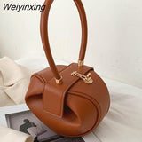 Weiyinxing a main Luxury Designer Handbag Women Small Round Design Leather Hand Bag For Women 2023 Fashion Bowling Bag Purse Clutches