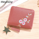 Weiyinxing Women Small Wallet Ladies Mini Tassel Wallet Cute Girl Short Zipper Lovely Pu Leather Coin Purse Female Hand Wallet Purse