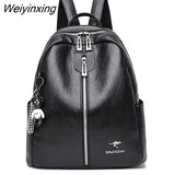 Weiyinxing Women Multifunctional Backpack Female Leather Shoulder Bags School Bag For Teenage Girls Travel Back pack Sac A Dos Femme