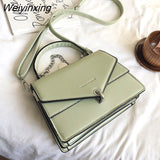 Weiyinxing Small Square Bag 2023 Summer New Chains Handbag Women Casual Wild Shoulder Bag Lock Tide Bag Diagonal Female Bag Black