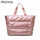 Weiyinxing New Large Capacity Shoulder Bag For Women Waterproof Nylon Bags Space Pad Cotton Feather Down Large Tote Female Handbags