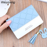 Weiyinxing Arrival Short Women Wallets Tassel Zipper Purse Patchwork Fashion Panelled Wallets Trendy Coin Purse Card Holder Leather