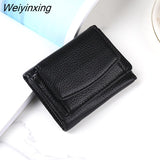 Weiyinxing Women Wallets Short Simple Tri-fold Purses Ladies Multi-card Bags Large-capacity Anti-theft Brush Purse Famale Mini Coin Bag