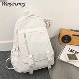 Weiyinxing Large Capacity Student Backpack Korean Solid Color Boy Girl Schoolbag High Quality Nylon Waterproof Travel Bag Book Pack