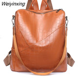 Weiyinxing New 2023 Women Backpacks Anti-theft Travel Backpack Soft Leather School Backpack Fashion School Bags Shoulder Bags for Women