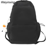 Weiyinxing Solid Color College Student Schoolbag Large Capacity Washing Women Backpack Simple Fashion Teenage Girl Backpacks Cute Bag