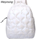 Weiyinxing Winter Fashion Luxury Down Female Backpack Designer Ladies Backpacks High Quality Travel Bags Space Cotton Women Back packs