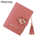 Weiyinxing Women Leather Purse Bag Tassel Credit Card Holder Case Card Wallet Business Card Small Wallets Purses and Handbags 2023