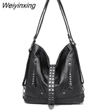 Weiyinxing Women Bag Large Capacity Rivet Leather Crossbody Bag Ladies Tote Sac Designer 3 In 1 Women Backpack Shoulder Bags Women Handbags