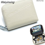 Weiyinxing Women Wallet Genuine Leather Card Holders Female Cowhide Wallets Fashion Small Portable Purses Cute Wallet Coin Bags Clutch