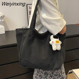 Weiyinxing Capacity Canvas Women's Handbag Cute Female Shoulder Bags Travel Totes Purse Girl Daily Shopping Bag