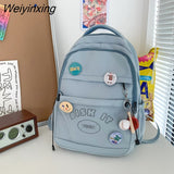 Weiyinxing Kawaii Letter Printing Women Backpack Fashion Cute Girl Two Piece School Bag Set Nylon Waterproof Travel Bag Book Pack Cool