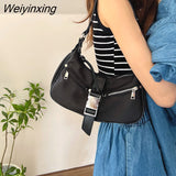 Weiyinxing Shoulder Bags For Women 2023 New Fashion Leather Shoulder Pack Sport Style Small Shoulder Handbag Women Hobos Bag