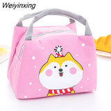 Weiyinxing Lunch Bag Thermal Insulated Bag Canvas Tote Pouch Kids School Bento Kawaii Dinner Container Picnic Food Storage