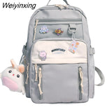 Weiyinxing Women Cute Backpack High Capacity Female Harajuku School Bag College Lady Kawaii Cartoons Backpack Fashion Book Girl Bag Student