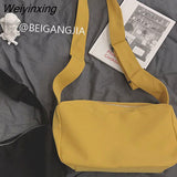 Weiyinxing Women Simple Shoulder Bag Oxford Cloth Messenger Bag Women's Canvas Bag Women's Shoulder Bag Square Bag Solid Color Youth Pack