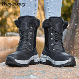 Weiyinxing Female Snow Boots Winter Women Waterproof Wedges Shoes Botas Mujer Black Beige Goth Boots Women Ankle Boots for Women