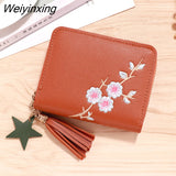 Weiyinxing Women Small Wallet Ladies Mini Tassel Wallet Cute Girl Short Zipper Lovely Pu Leather Coin Purse Female Hand Wallet Purse