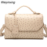 Weiyinxing FASHION Ostrich Serpentinee Crossbody Bags for Women 2023 Mini Luxury Messenger Shoulder Bags Designer PU Leather Handbag