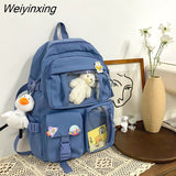 Weiyinxing Women Large Capacity Kawaii Backpack Waterproof Nylon Female Schoolbag Cute Girl Travel Book Bags College Lady Laptop Backpacks