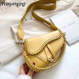 Weiyinxing Women's Saddle Bag 2023 Trend Clutches Female Shoulder Crossbody Bags Leather Ladies Hand Bags Fashion Luxury Designer Handbag